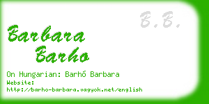 barbara barho business card